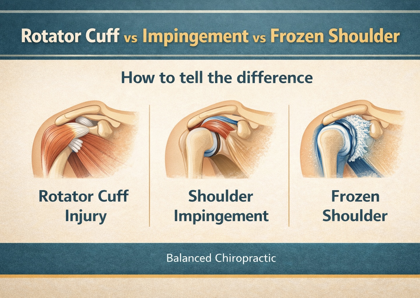 Supporting shoulder visual used alongside the decision guide to reinforce the comparison and first-step plan.
