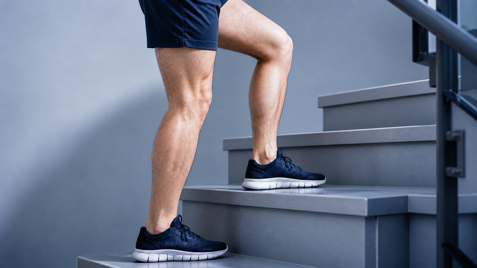 Supporting visual reinforcing the knee pain on stairs plan: reduce load spike, rebuild quad and hip strength, and progress tolerance gradually.