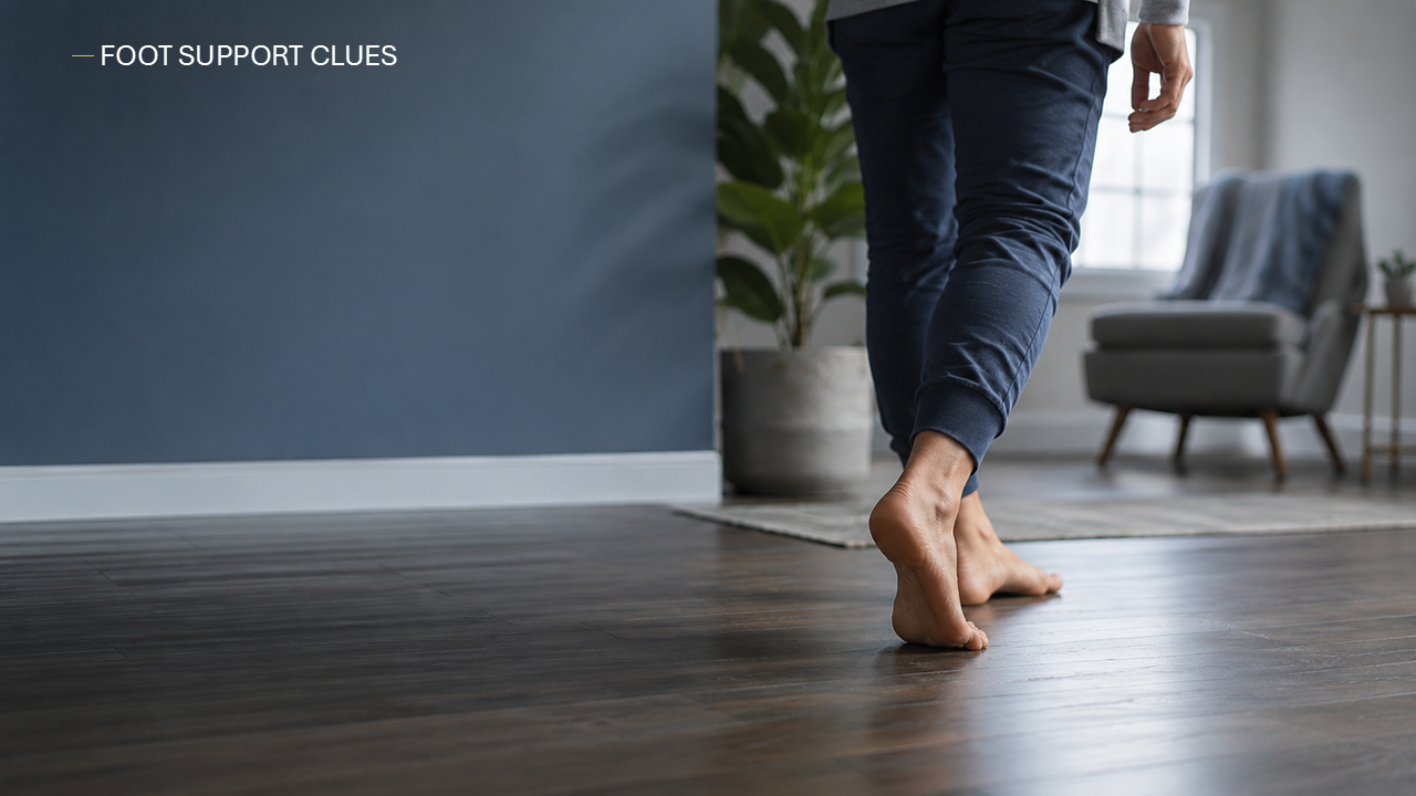 Premium custom orthotics guide image showing 9 signs your feet may need support and how foot mechanics can affect pain up the chain.