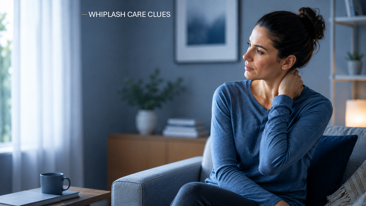 Educational whiplash guide image explaining what is normal, what is not normal, and what usually helps after a car accident in Logansport, Indiana.