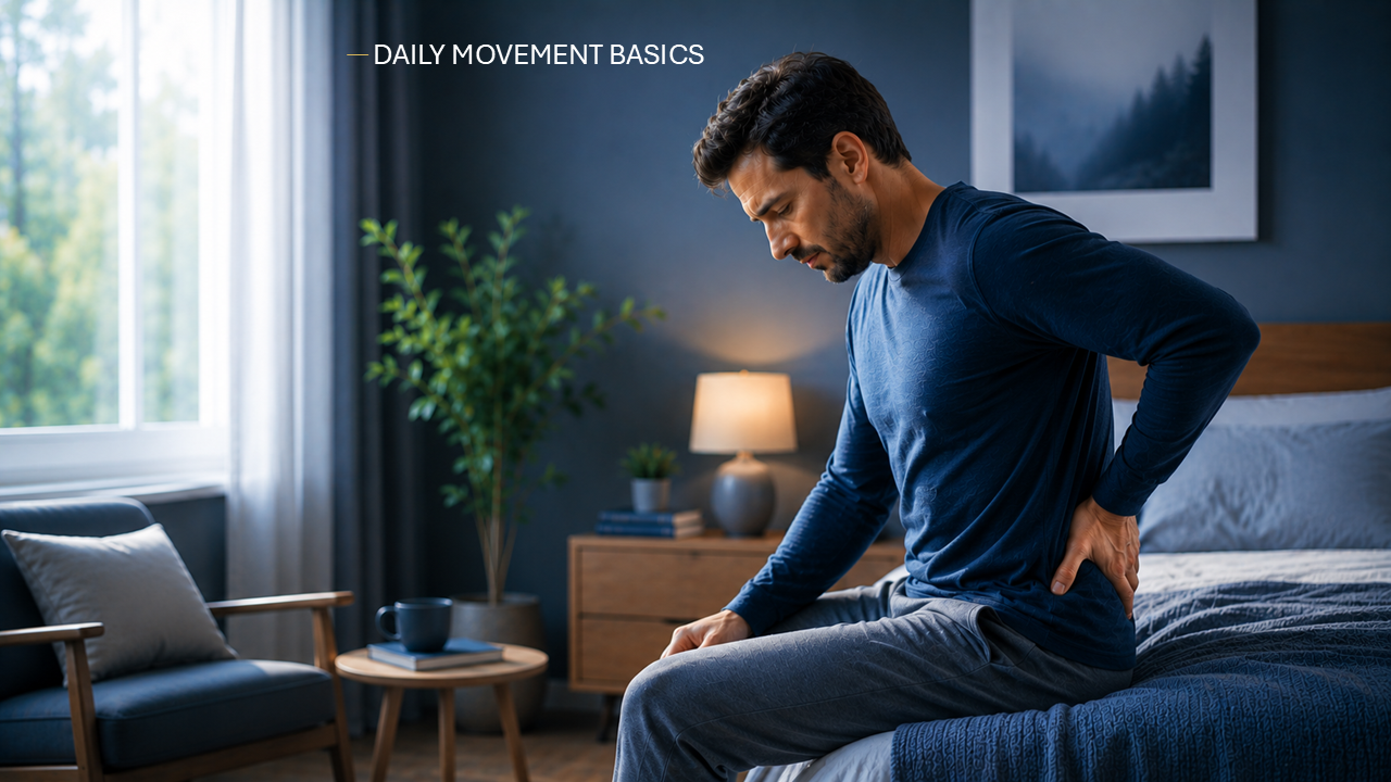 Infographic showing a practical 7-day plan for sitting, sleeping, and lifting with low back pain.